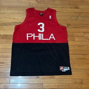 IVERSON NIKE Red and Black Phila Basketball Jersey